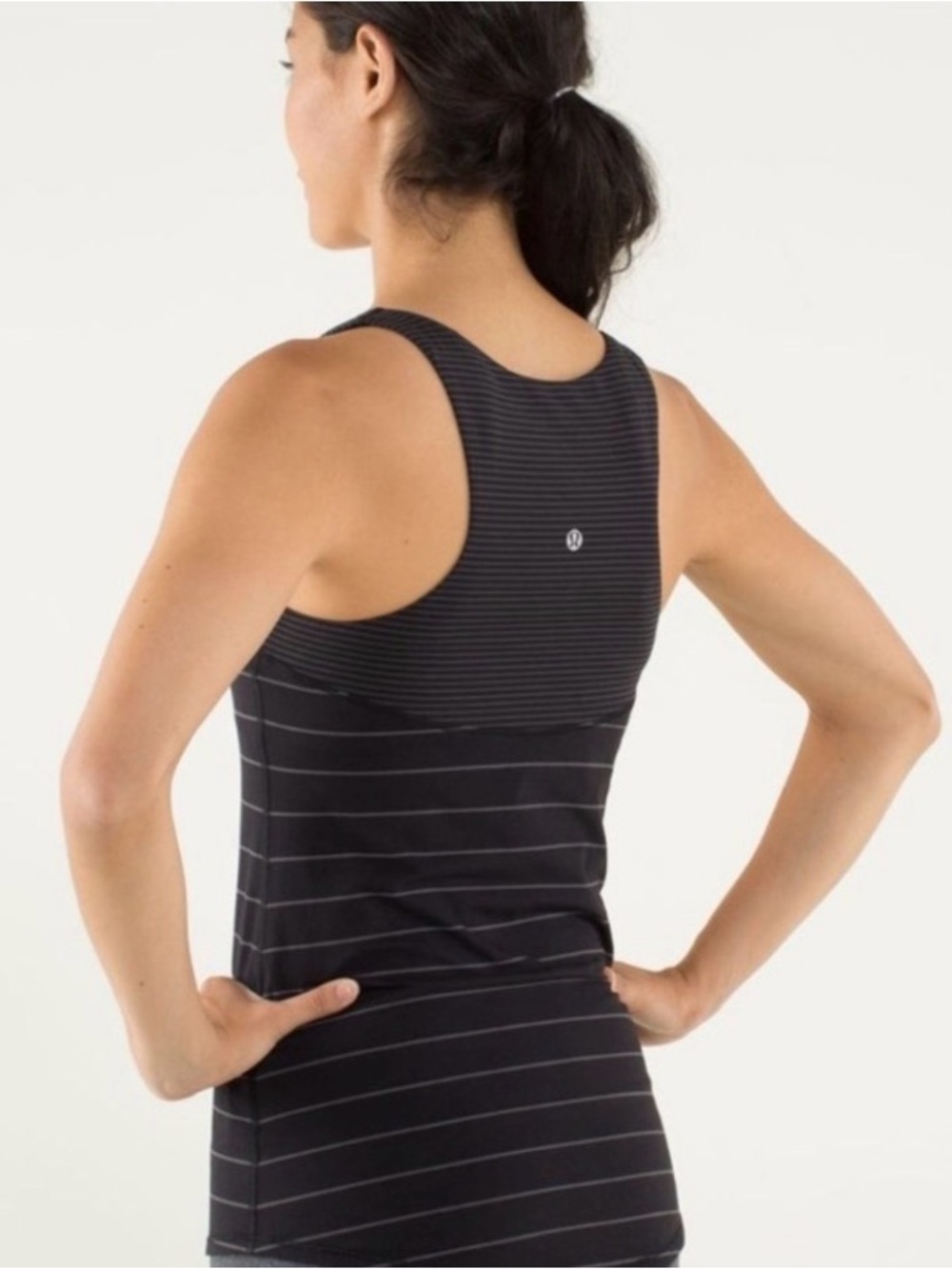 lululemon athletica Black Striped Racerback Tank